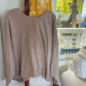 Ocean Drive Taupe Open-Back Sweatshirt